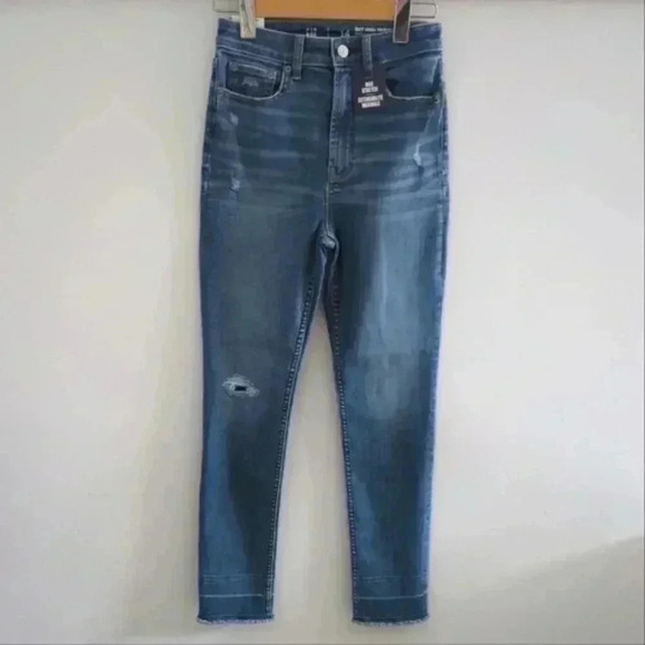 GAP | Teen Girl's Medium Wash Sky High-Rise  Distressed Skinny Ankle Jea… - Picture 1 of 4